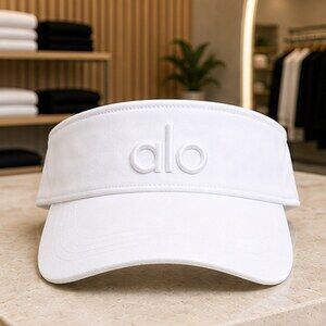 ALO Yoga White Sport Open Top Visor Hat Activewear